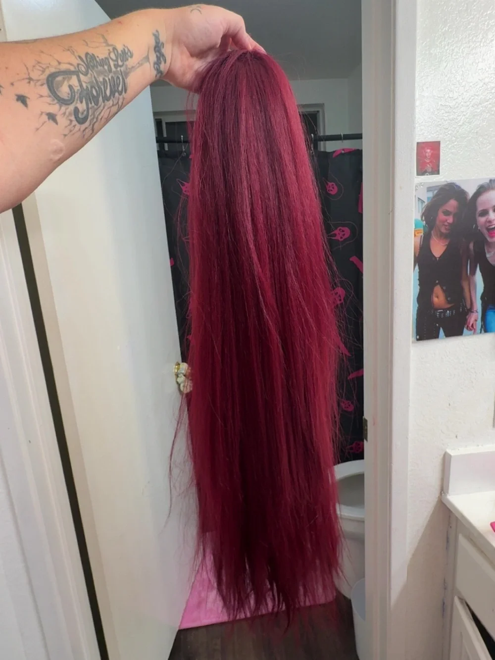 Burgundy hair extension / 30 inches